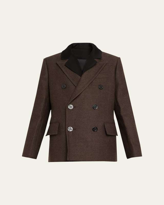 Double-Breasted Wool Hybrid Coat